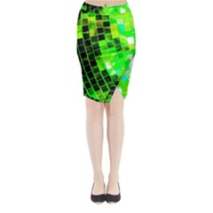 Green Disco Ball Midi Wrap Pencil Skirt by essentialimage