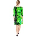 Green Disco Ball Quarter Sleeve Front Wrap Dress View2