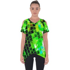 Green Disco Ball Cut Out Side Drop Tee by essentialimage