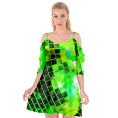 Green Disco Ball Cutout Spaghetti Strap Chiffon Dress by essentialimage