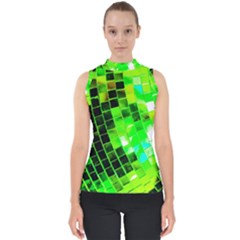 Green Disco Ball Mock Neck Shell Top by essentialimage