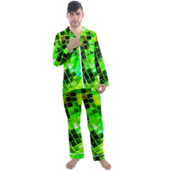 Green Disco Ball Men s Satin Pajamas Long Pants Set by essentialimage