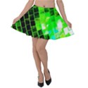 Green Disco Ball Velvet Skater Skirt View1