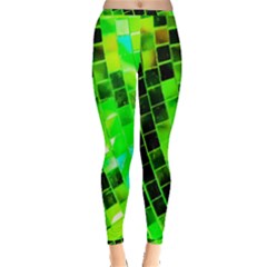 Green Disco Ball Inside Out Leggings by essentialimage