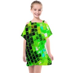 Green Disco Ball Kids  One Piece Chiffon Dress by essentialimage