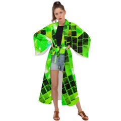 Green Disco Ball Maxi Kimono by essentialimage