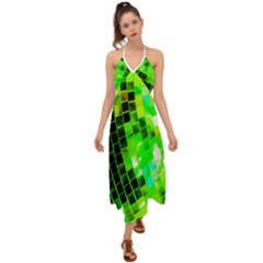 Green Disco Ball Halter Tie Back Dress  by essentialimage