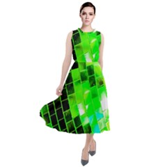 Green Disco Ball Round Neck Boho Dress by essentialimage