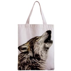 Howling Wolf Zipper Classic Tote Bag by ArtByThree