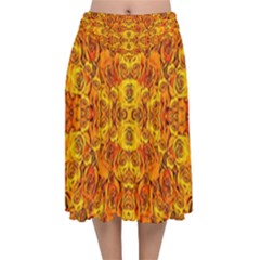 New Arrivals-b-6 Velvet Flared Midi Skirt by ArtworkByPatrick