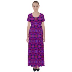 New Arrivals-b-7 High Waist Short Sleeve Maxi Dress by ArtworkByPatrick