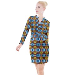 Na B 8 Button Long Sleeve Dress by ArtworkByPatrick