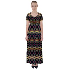 New Arrivals-b-9 High Waist Short Sleeve Maxi Dress by ArtworkByPatrick