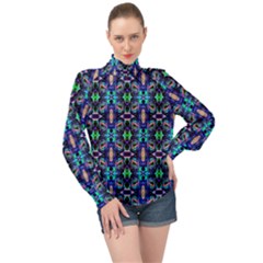 New Arrivals-b-10 High Neck Long Sleeve Chiffon Top by ArtworkByPatrick