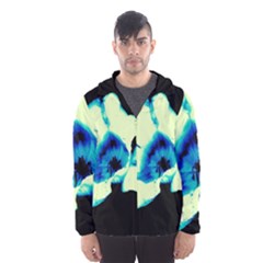 Blue And Yellow Tulip Men s Hooded Windbreaker