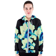 Blue And Yellow Tulip Women s Zipper Hoodie