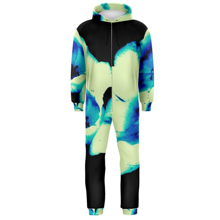 Blue and Yellow Tulip Hooded Jumpsuit (Men) 