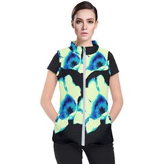 Blue And Yellow Tulip Women s Puffer Vest