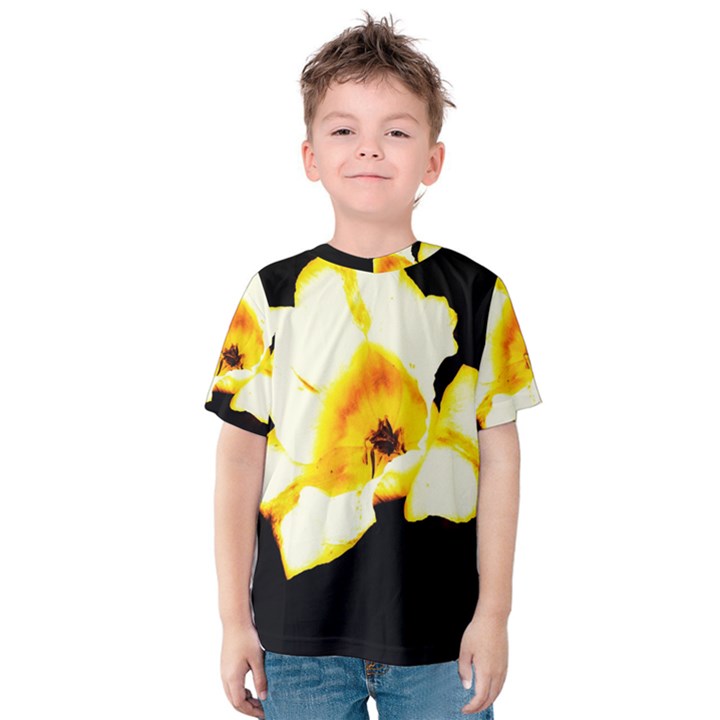 Yellow and Orange Tulip Kids  Cotton Tee