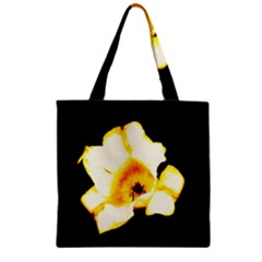 Yellow And Orange Tulip Zipper Grocery Tote Bag by okhismakingart