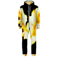 Yellow And Orange Tulip Hooded Jumpsuit (men) 