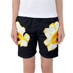 Yellow And Orange Tulip Women s Basketball Shorts by okhismakingart