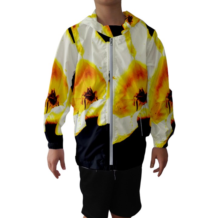 Yellow and Orange Tulip Kids  Hooded Windbreaker