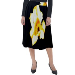 Yellow And Orange Tulip Classic Velour Midi Skirt  by okhismakingart