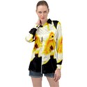 Yellow and Orange Tulip Long Sleeve Satin Shirt View1