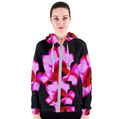 Pink And Red Tulip Women s Zipper Hoodie