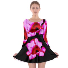 Pink And Red Tulip Long Sleeve Skater Dress by okhismakingart