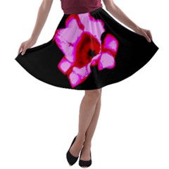 Pink And Red Tulip A-line Skater Skirt by okhismakingart