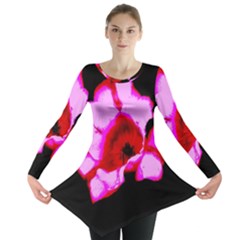 Pink And Red Tulip Long Sleeve Tunic  by okhismakingart