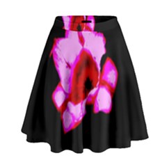 Pink And Red Tulip High Waist Skirt by okhismakingart