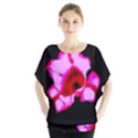 Pink and Red Tulip Batwing Chiffon Blouse View1