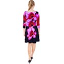 Pink and Red Tulip Quarter Sleeve Front Wrap Dress View2