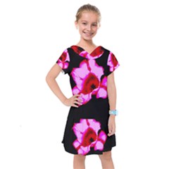 Pink And Red Tulip Kids  Drop Waist Dress by okhismakingart