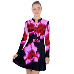 Pink And Red Tulip Long Sleeve Panel Dress by okhismakingart