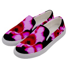 Pink And Red Tulip Men s Canvas Slip Ons by okhismakingart