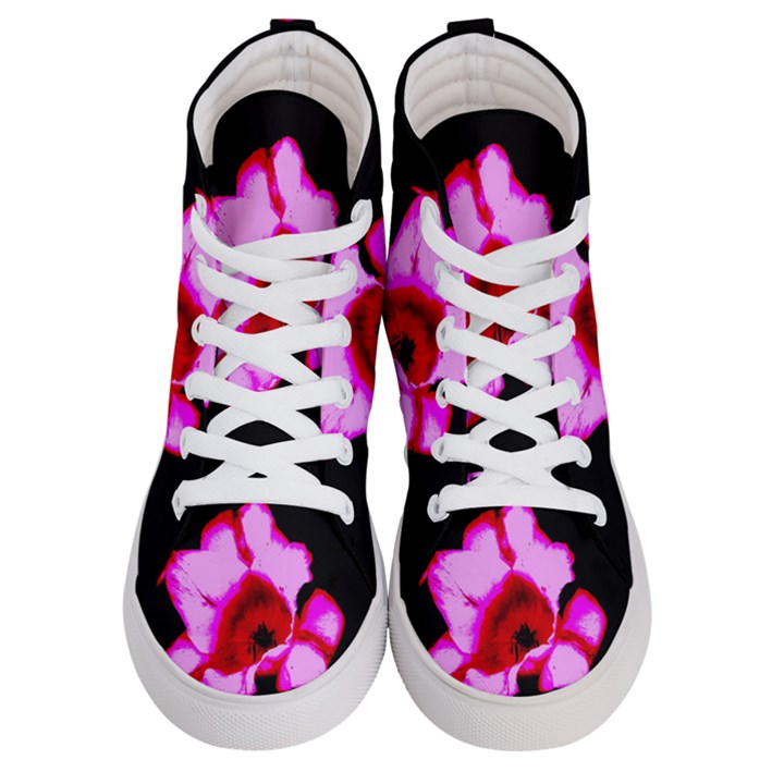 Pink and Red Tulip Women s Hi-Top Skate Sneakers