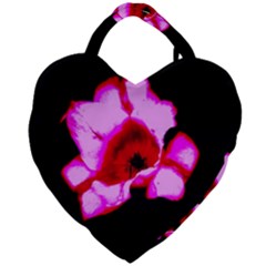 Pink And Red Tulip Giant Heart Shaped Tote by okhismakingart