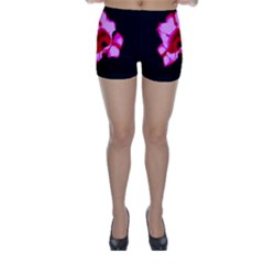 Pink And Red Tulip Skinny Shorts by okhismakingart