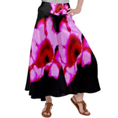 Pink And Red Tulip Satin Palazzo Pants by okhismakingart