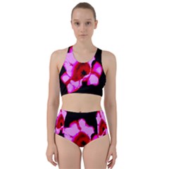 Pink And Red Tulip Racer Back Bikini Set