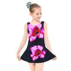 Pink And Red Tulip Kids  Skater Dress Swimsuit by okhismakingart