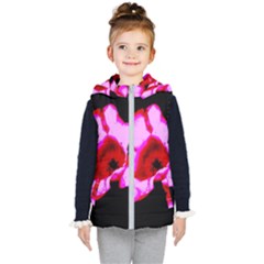 Pink And Red Tulip Kids  Hooded Puffer Vest