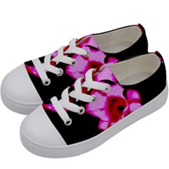 Pink And Red Tulip Kids  Low Top Canvas Sneakers by okhismakingart