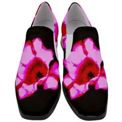 Pink And Red Tulip Women Slip On Heel Loafers by okhismakingart