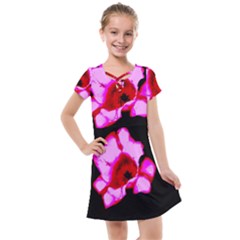 Pink And Red Tulip Kids  Cross Web Dress by okhismakingart