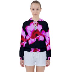 Pink And Red Tulip Women s Tie Up Sweat